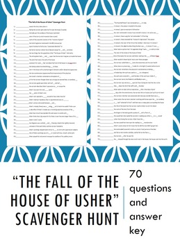 "The Fall of the House of Usher" Scavenger Hunt by Stephanie Doksa
