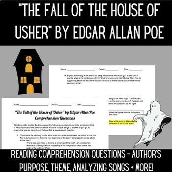 Preview of "The Fall of the House of Usher" by Edgar Allan Poe Comprehension Questions