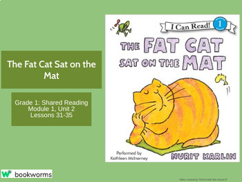 Preview of "The Fat Cat Sat on the Mat" Google Slides- Bookworms Supplement