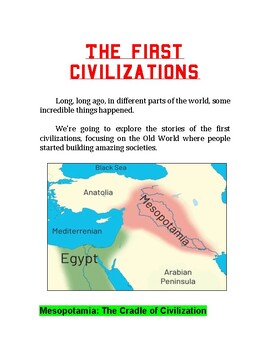 Preview of "The First Civilizations" + Short Answer Worksheet