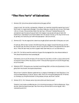 Preview of "The Five For's" of Salvation