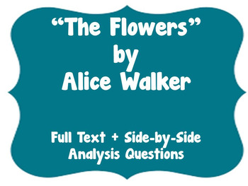 Preview of "The Flowers" by Alice Walker Text-Dependent Questions
