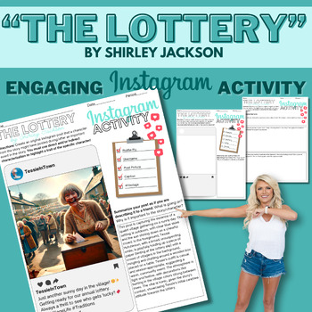 Preview of "The Lottery" Instagram Character Trait Activity: No-Prep, CCSS, Student Example
