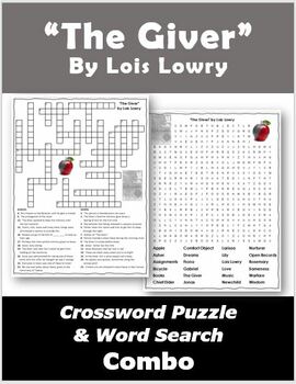 Preview of "The Giver" by Lois Lowry Crossword Puzzle & Word Search Combo