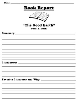 the good earth book report