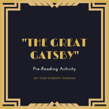 Preview of "The Great Gatsby" PreReading Activity