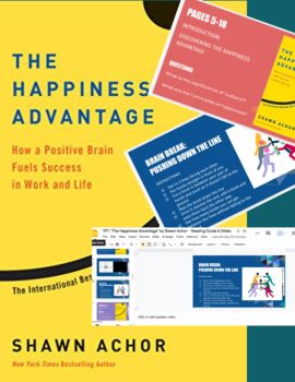 Preview of BUNDLE "The Happiness Advantage" by Shawn Achor SLIDES & PRINTABLE READING GUIDE