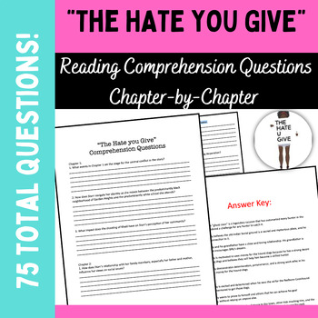 Preview of "The Hate You Give" 75 Chapter-by-Chapter Reading Comprehension Questions