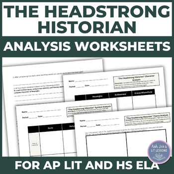 Preview of "The Headstrong Historian" Analysis Worksheets/Graphic Organizers HS Eng/AP Lit