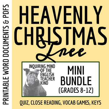 Preview of "The Heavenly Christmas Tree" Quiz, Close Reading, and Vocabulary Games