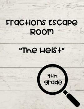Preview of "The Heist" Virtual Escape Room, Fractions, No Prep, FREEBIE