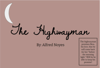 Preview of "The Highwayman" Narrative Poem (Digital) with annotation directions