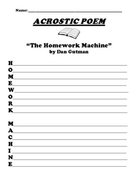 homework acrostic poem