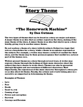 theme in homework machine