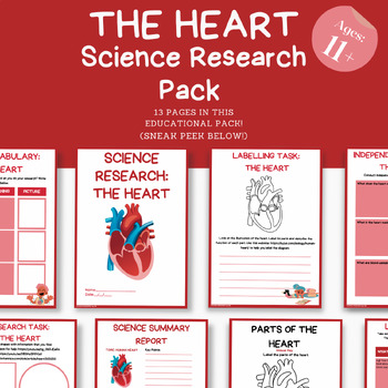 Preview of 'The Human Heart’ Printable/Digital Activity Pack.