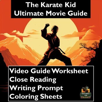 Preview of The Karate Kid 1984 Movie Guide: Worksheets, Reading, Coloring, & more!