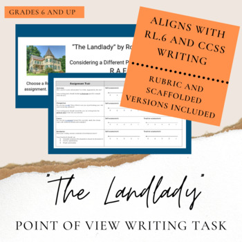 Preview of "The Landlady" Point of View Writing Task (Great for Distance Learning)