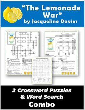 Preview of "The Lemonade War" - 2 Crossword Puzzles & Word Search Combo