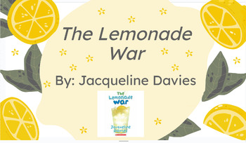 Preview of "The Lemonade War" Novel Study (Google Slides, Slide Deck, Editable)