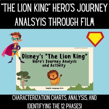 Preview of "The Lion King" Hero's Journey Analysis + Characterization Chart!