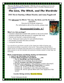 Preview of “The Lion, The Witch, and The Wardrobe” 2005. Movie Review and Activities.
