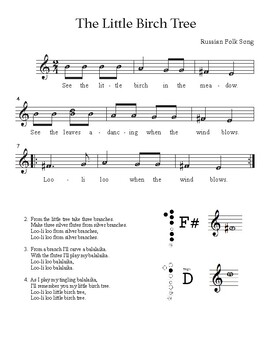 Preview of "The Little Birch Tree" for Recorder (E Minor)