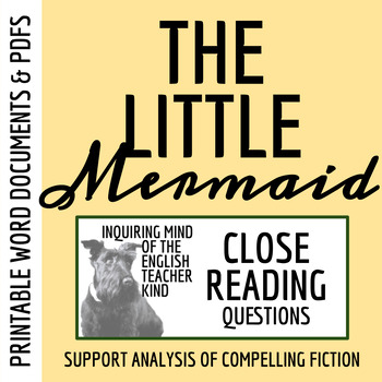 Preview of "The Little Mermaid" by Hans Christian Andersen Close Reading (Printable)