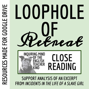Preview of "The Loophole of Retreat" by Harriet Jacobs Close Reading Questions (Google)