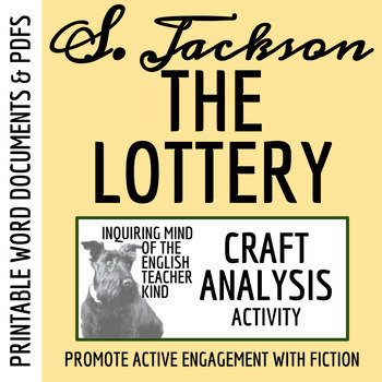 Preview of "The Lottery" by Shirley Jackson Craft Analysis Worksheet (Printable)