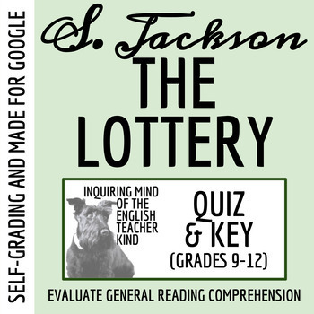 Preview of "The Lottery" by Shirley Jackson Comprehension Quizzes and Keys for Google Drive