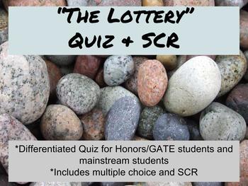 Preview of "The Lottery" by Shirley Jackson Quiz & SCR
