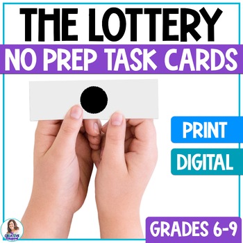 Preview of The Lottery by Shirley Jackson - Short Story Task Cards -Middle School ELA