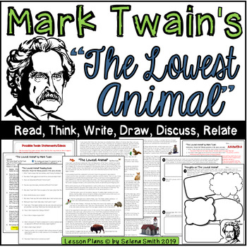 Preview of The Lowest Animal by Mark Twain: Reading Guide & Analysis Activity