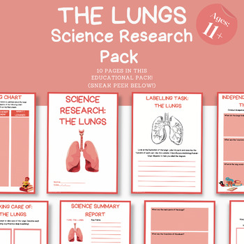 Preview of ‘The Lungs’ Printable/Digital Science Activity Pack.