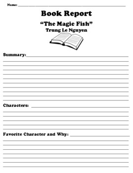 The Magic Fish” BOOK REPORT WORKSHEET by Northeast Education