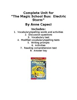 Preview of "The Magic School Bus:  Electric Storm" by Anne Capeci Unit