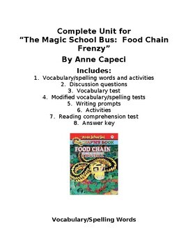 Preview of "The Magic School Bus:  Food Chain Frenzy" by Anne Capeci
