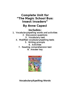 Preview of "The Magic School Bus:  Insect Invaders" by Anne Capeci Unit