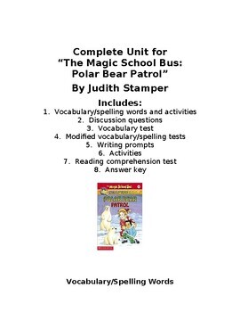 Preview of "The Magic School Bus:  Polar Bear Patrol" by Judith Stamper Unit