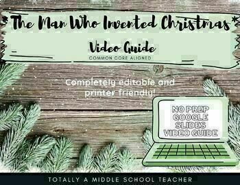 Preview of "The Man Who Invented Christmas" Video Guide- GOOGLE SLIDES Activity