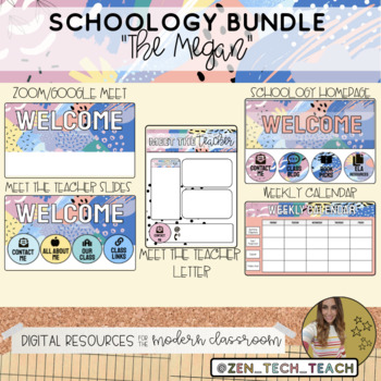 Preview of "The Megan" Schoology Bundle- ✎Editable Homepage and "Meet the teacher" resource