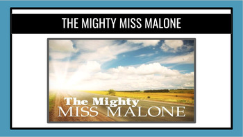 Preview of "The Mighty Miss Malone" StudySync Slides