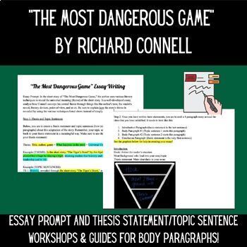 Preview of "The Most Dangerous Game" Essay Prompt, Thesis and Topic Sentences + More!
