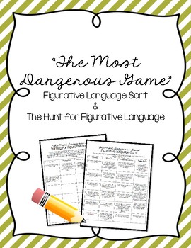 Preview of The Most Dangerous Game Figurative Language Hunt and Sort