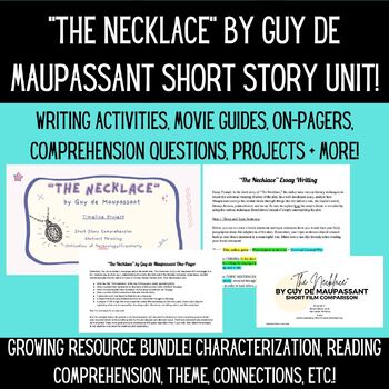 Preview of "The Necklace" Complete Short Story Mini-Unit (Theme/Characterization)!