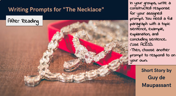 Preview of "The Necklace" Quickwrites: Constructed Responses EOC test prep RL.10.1 Quiz