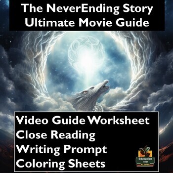 Preview of The Never Ending Story Video Guide: Worksheets, Reading, Coloring, & More!