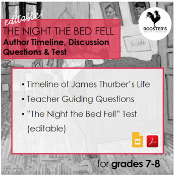 Preview of "The Night the Bed Fell" by James Thurber {Digital & PDF} Distance Learning