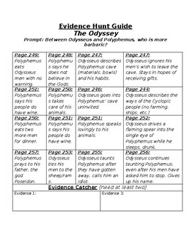 Preview of Persuasive Writing Packet: The Odyssey (Story of the Cyclops)