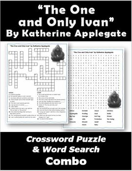 Preview of "The One and Only Ivan" Crossword Puzzle & Word Search Combo